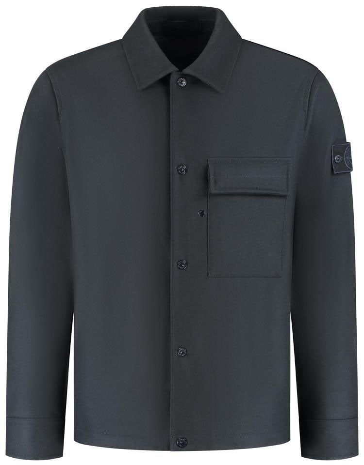 Stone Island Heren BlackLogopatch Overshirt Zwart Blauw