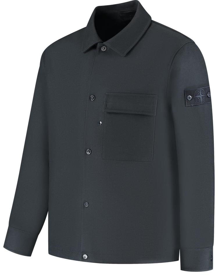 Stone Island Heren BlackLogopatch Overshirt Zwart Blauw