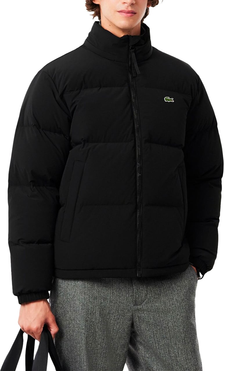Lacoste doudoune a capuche deperlante Zwart
