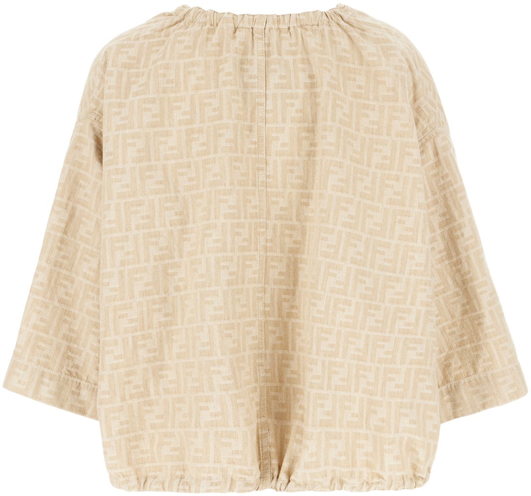Fendi Fendi Sand linen blend jacket Neutraal