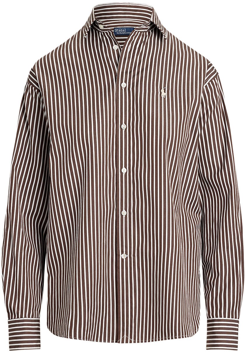 Ralph Lauren Blouse Bruin Gestreept Bruin