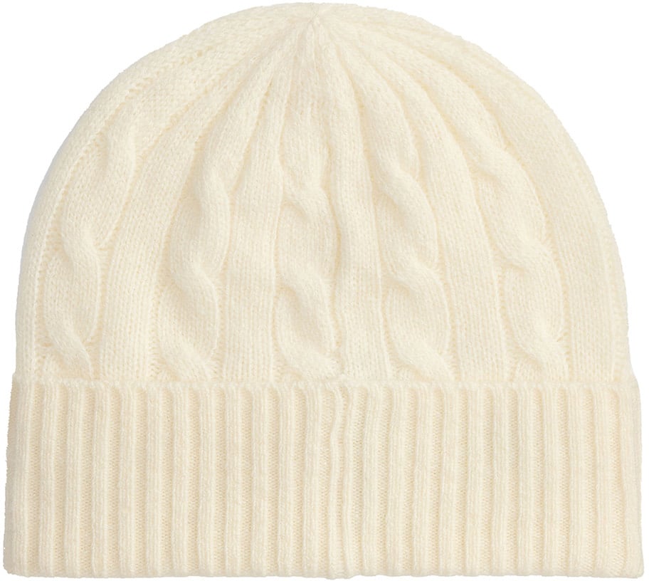Ralph Lauren Gebreide Muts Ecru Wit