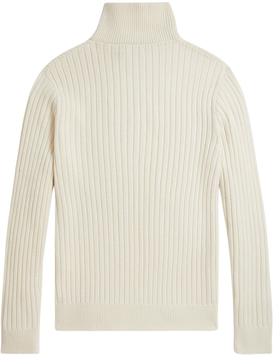 Ralph Lauren Half Zip Trui Ecru Wit