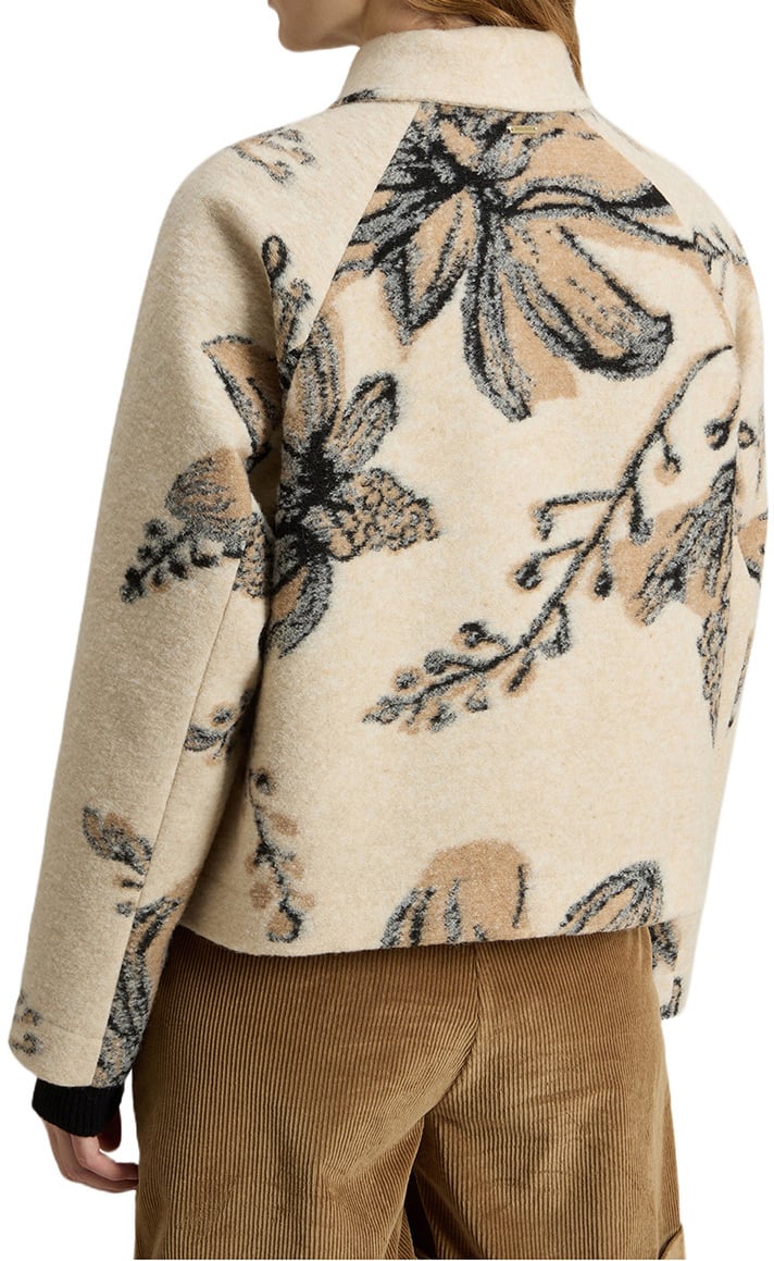 Woolrich Jacquard Wool Oversh Beige