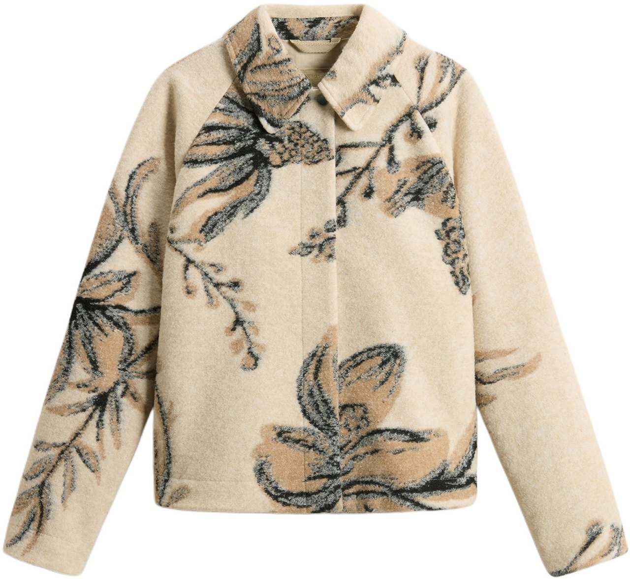 Woolrich Jacquard Wool Oversh Beige