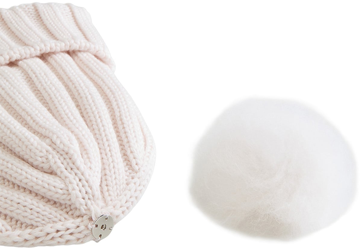 Woolrich Beanie Cash Pom Pom Wit