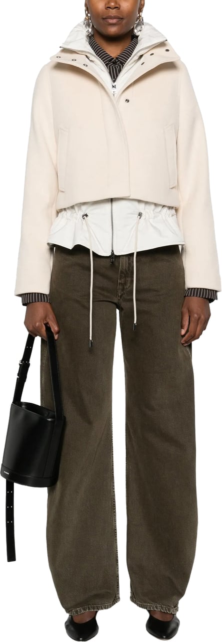 Woolrich Twill Wool Jacket Milky Cream Beige