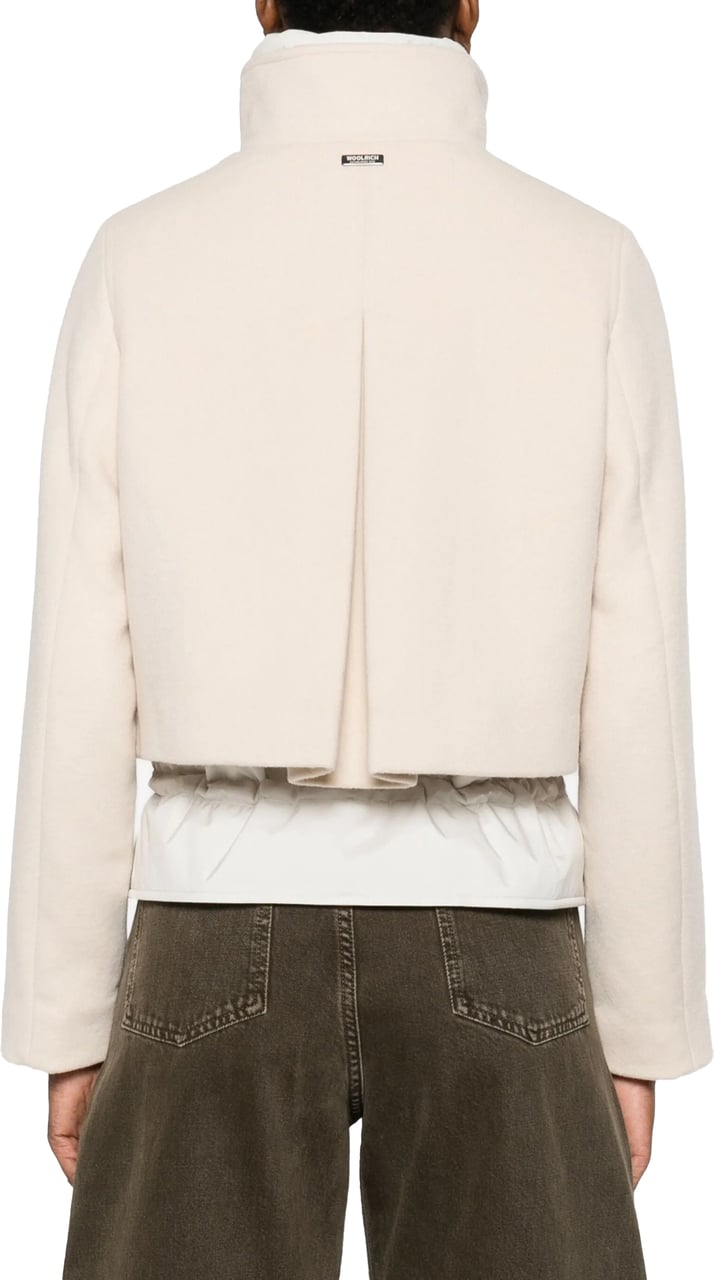 Woolrich Twill Wool Jacket Milky Cream Beige
