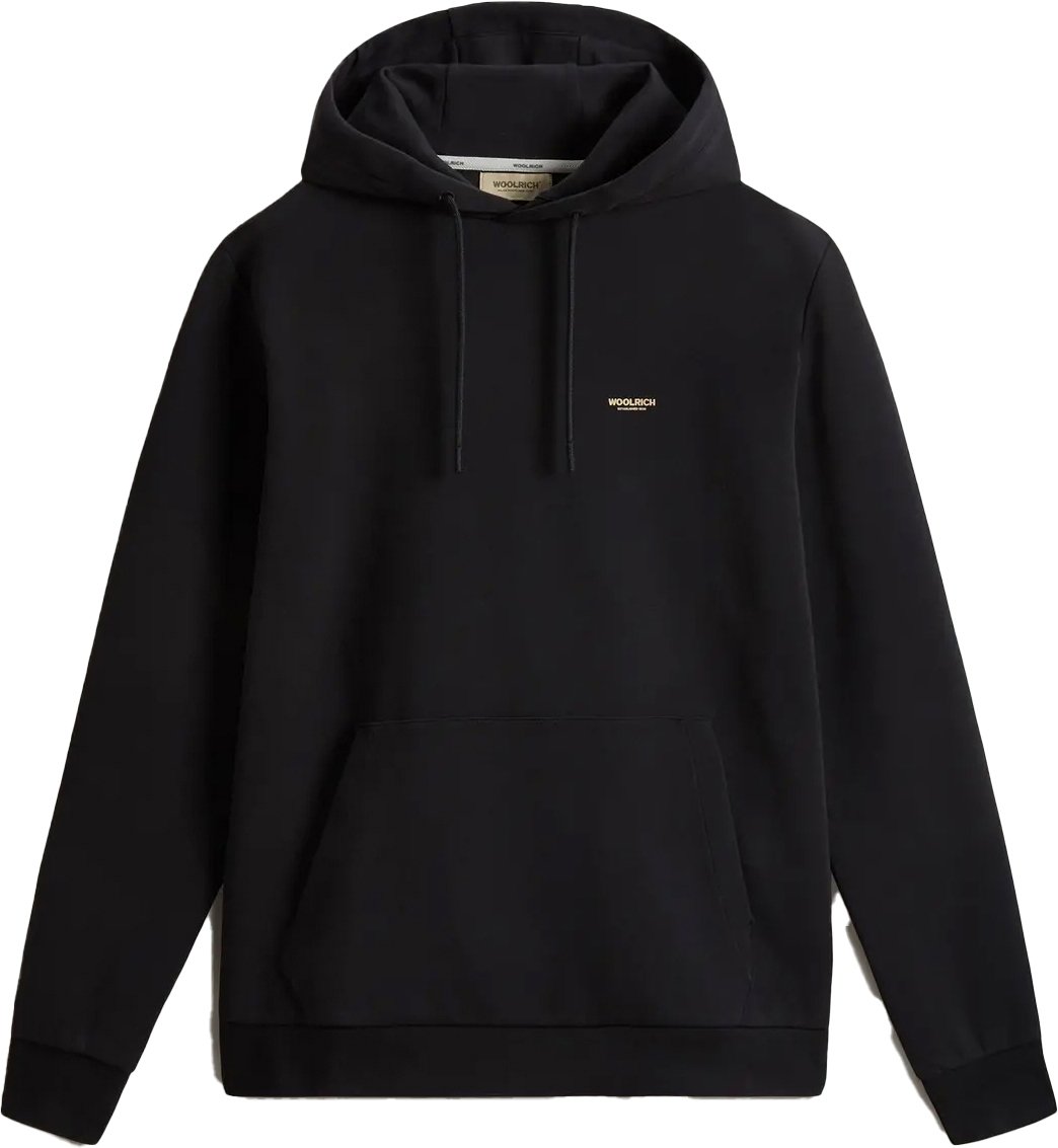 Woolrich Logo Interlock Hoodie Black Zwart