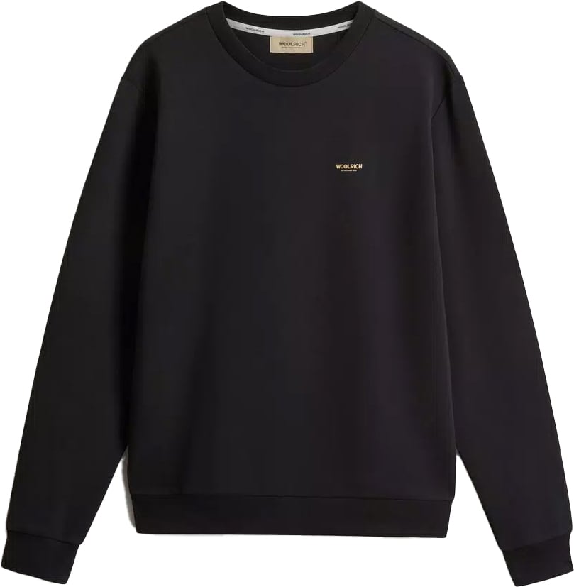 Woolrich Logo Interlock Crewneck Black Zwart