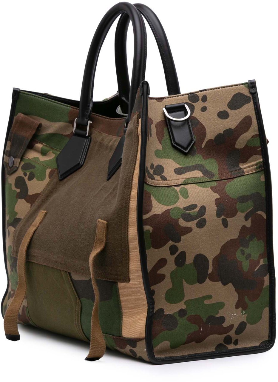 Dolce & Gabbana Large Camouflage Canvas Shopping Tote Bruin