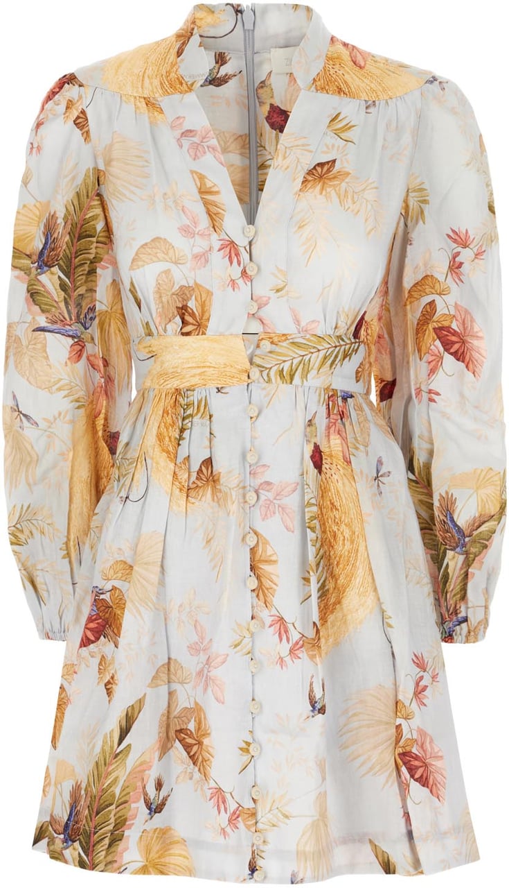 Zimmermann Zimmermann Printed linen Ascension mini dress Divers