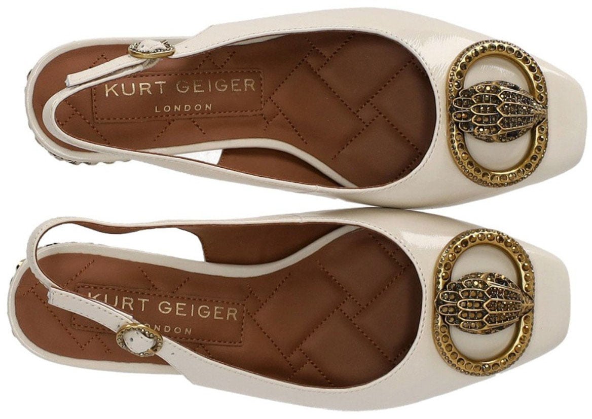 Kurt Geiger London KURT GEIGER CHELSEA BLOCK BONE SLINGBACK PUMPS Wit