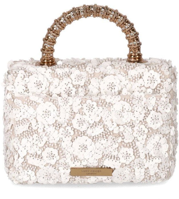 Kurt Geiger London KURT GEIGER KENSINGTON PAILLETTES MINI HANDBAG Wit