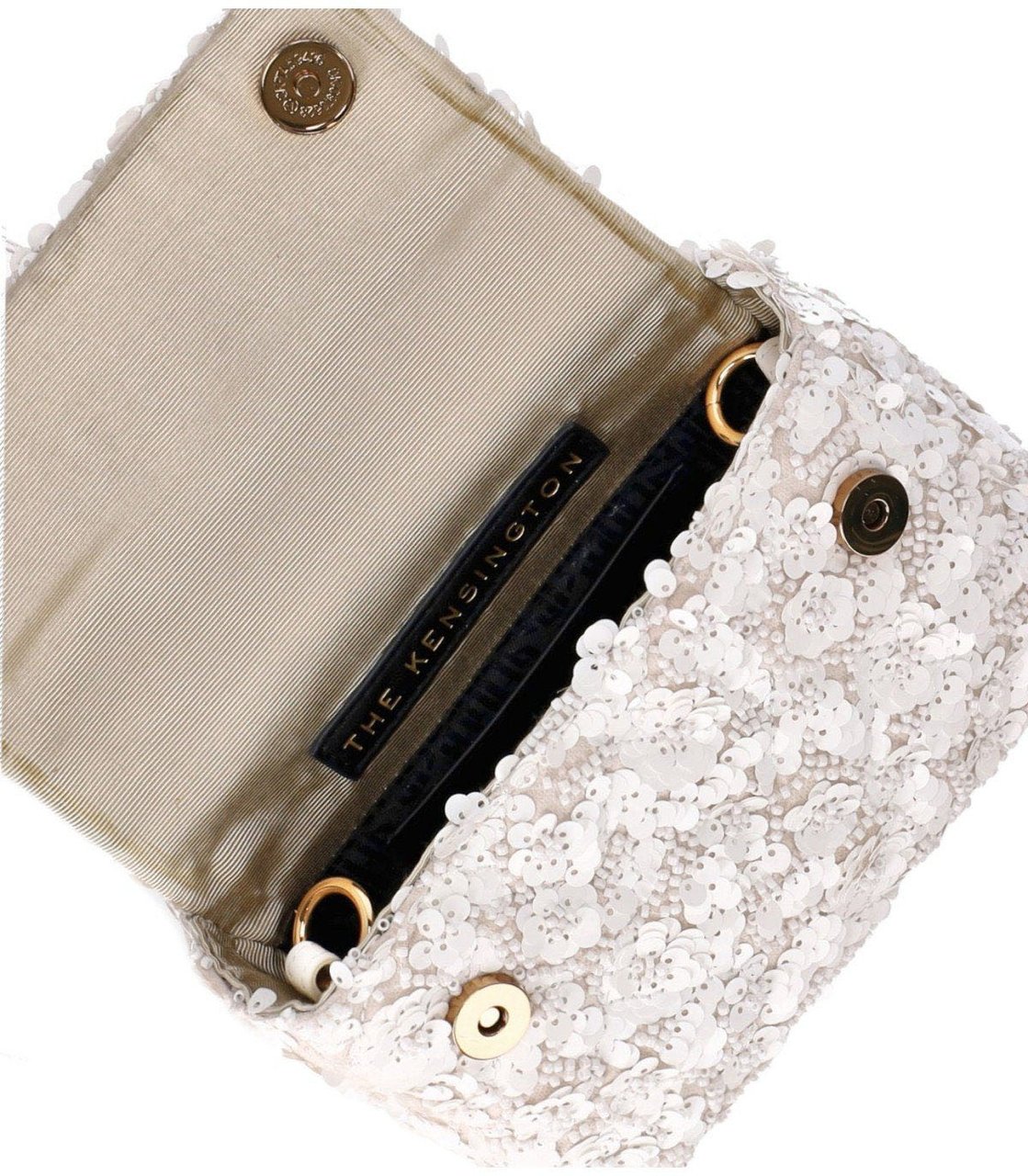 Kurt Geiger London KURT GEIGER KENSINGTON PAILLETTES MINI HANDBAG Wit