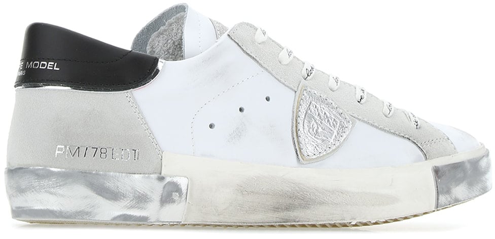 Philippe Model Philippe Model White suede and leather PRSX Low sneakers Wit