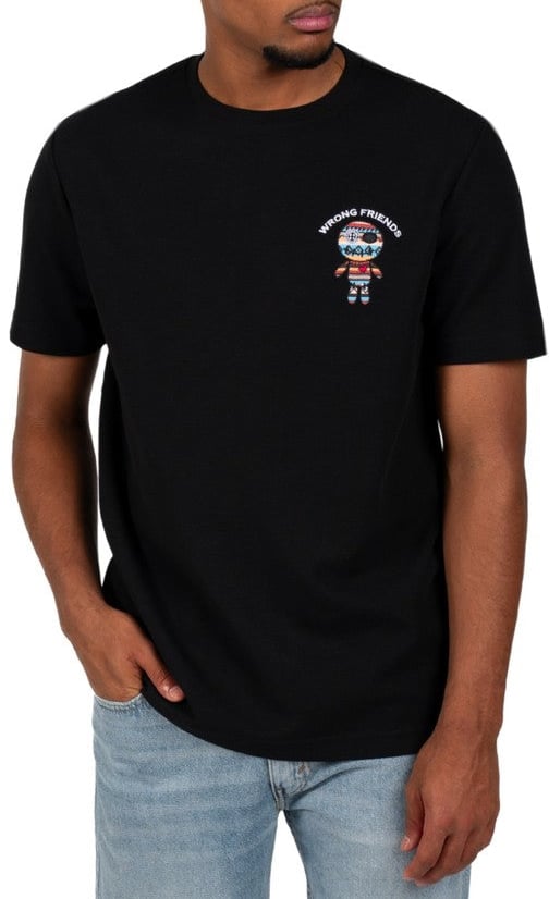 Wrong Friends SAN BENITO T-SHIRT - BLACK Zwart