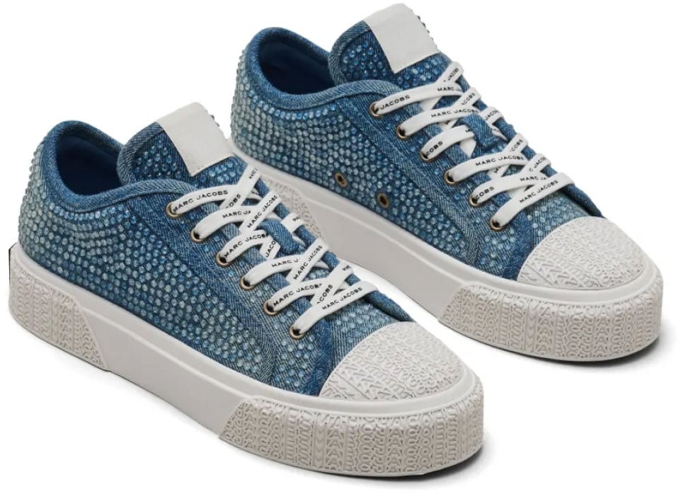 Marc Jacobs The Crystal Denim Sneakers Blauw