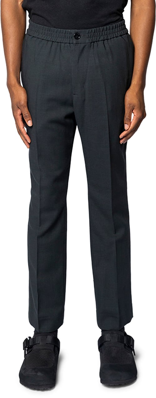AMI Paris ELASTICATED WAIST TROUSERS ANTHRACITE Grijs
