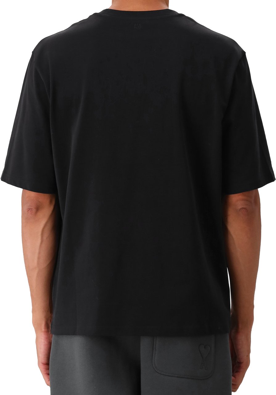 AMI Paris t shirt a logo ami de coeur Zwart