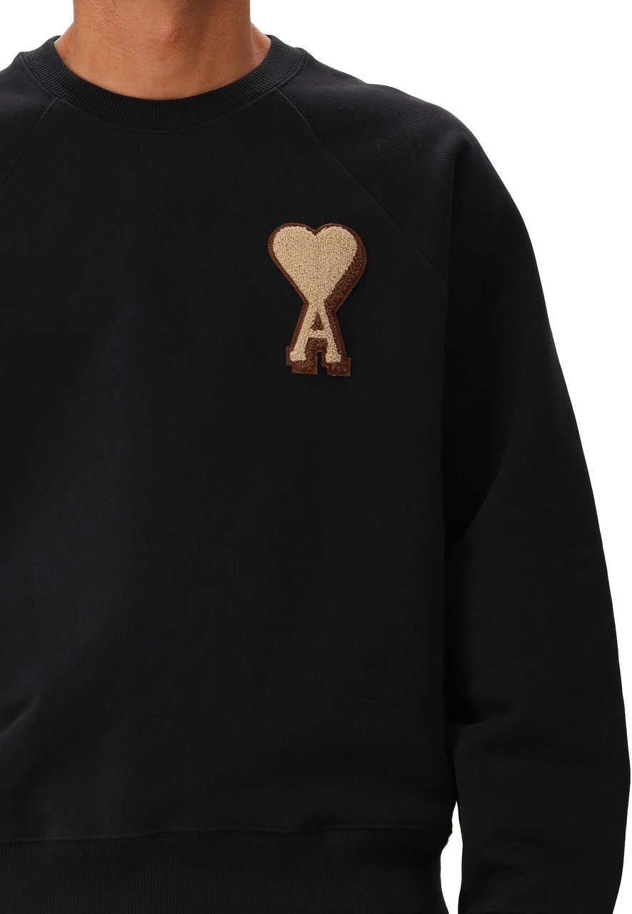 AMI Paris sweat a logo ami de coeur Zwart