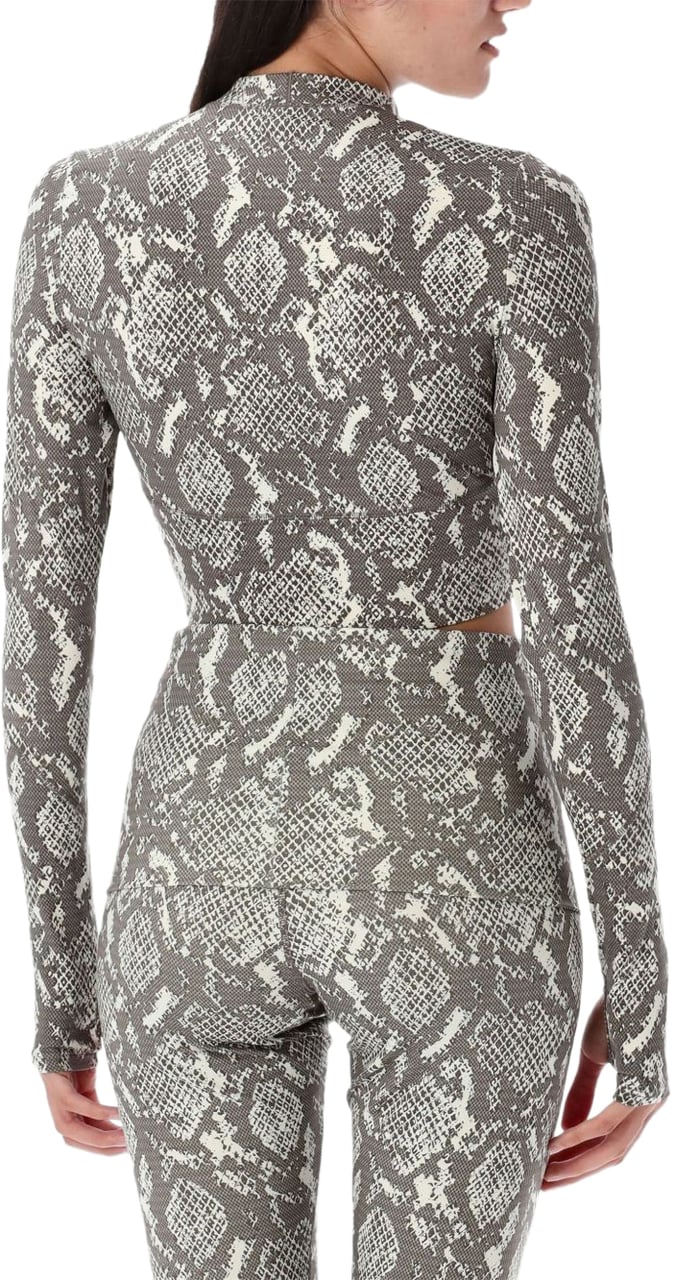 Adidas Crop Top Ls Snake Print Grigio Grijs