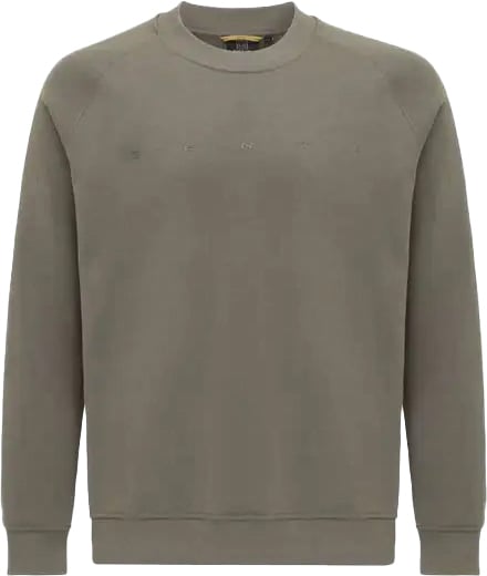 Genti Logo Sweater Grey Brown Grijs