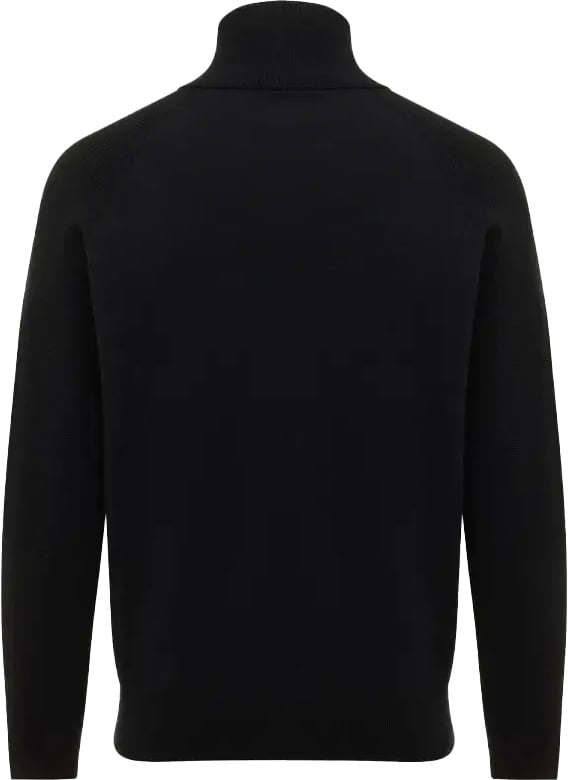 Genti Zip Turtle Neck Double Face Black Zwart