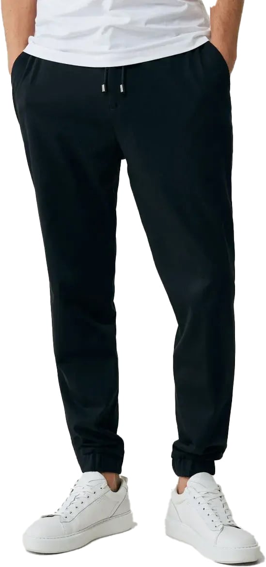 Genti Trouser Jersey Black Jogger Zwart