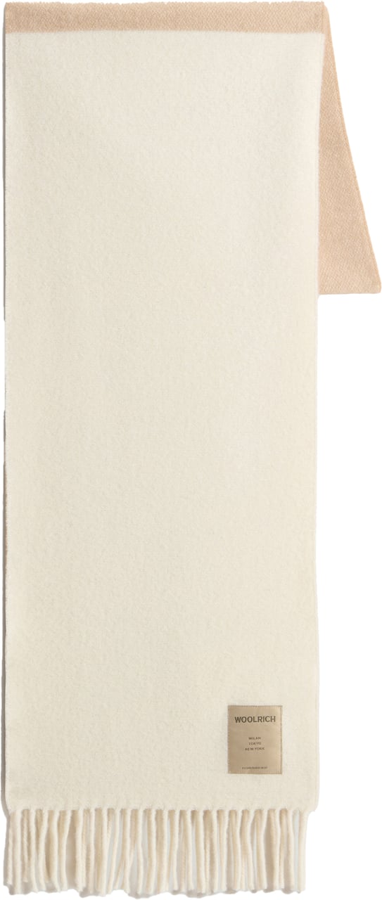 Woolrich Scarf Color Block Wool Oxford Tan Beige