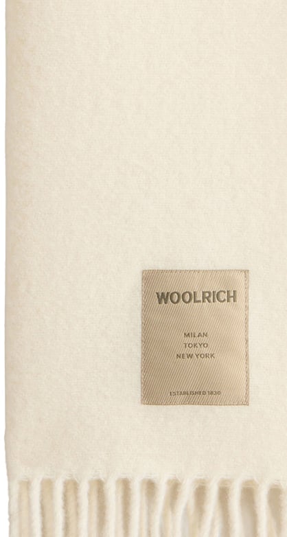 Woolrich Scarf Color Block Wool Oxford Tan Beige