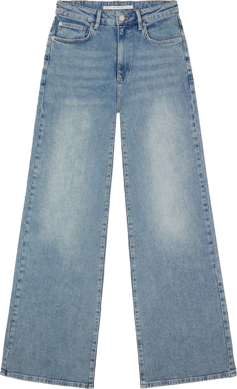 Homage to Denim jeans blauw wide leg Blauw