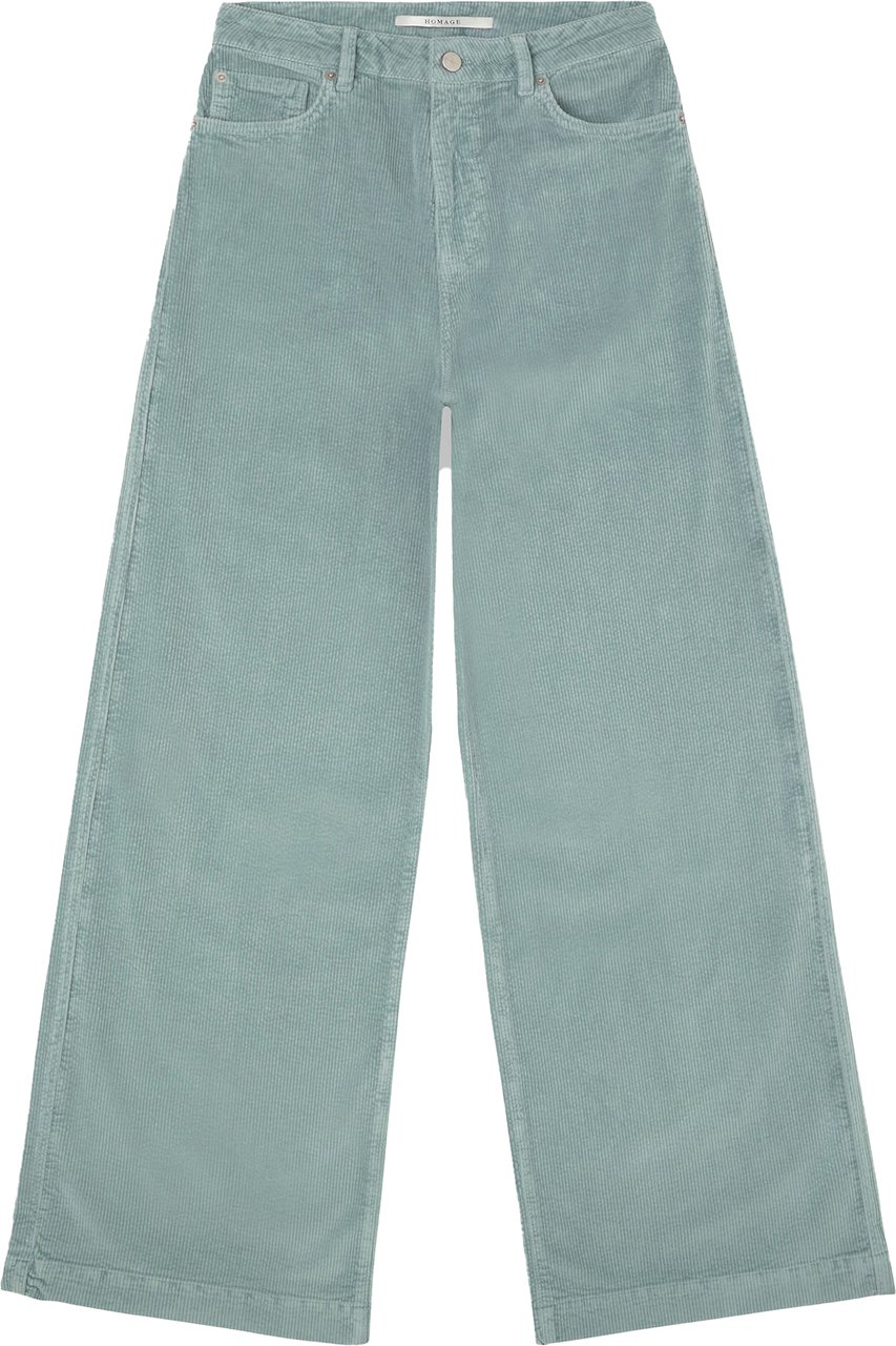 Homage to Denim velvet jeans wide leg Groen