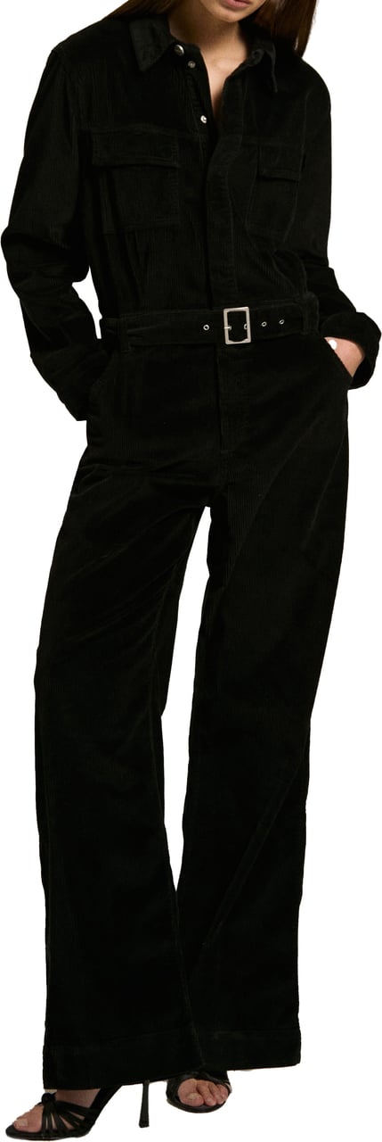 Homage to Denim overall black velours Zwart