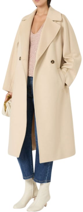 Max Mara Coats Ivory Wit