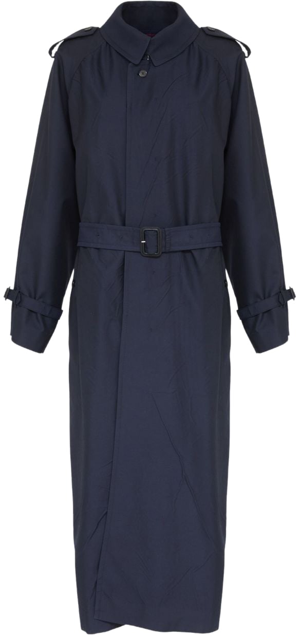 Maison Margiela Coats Blue Blauw