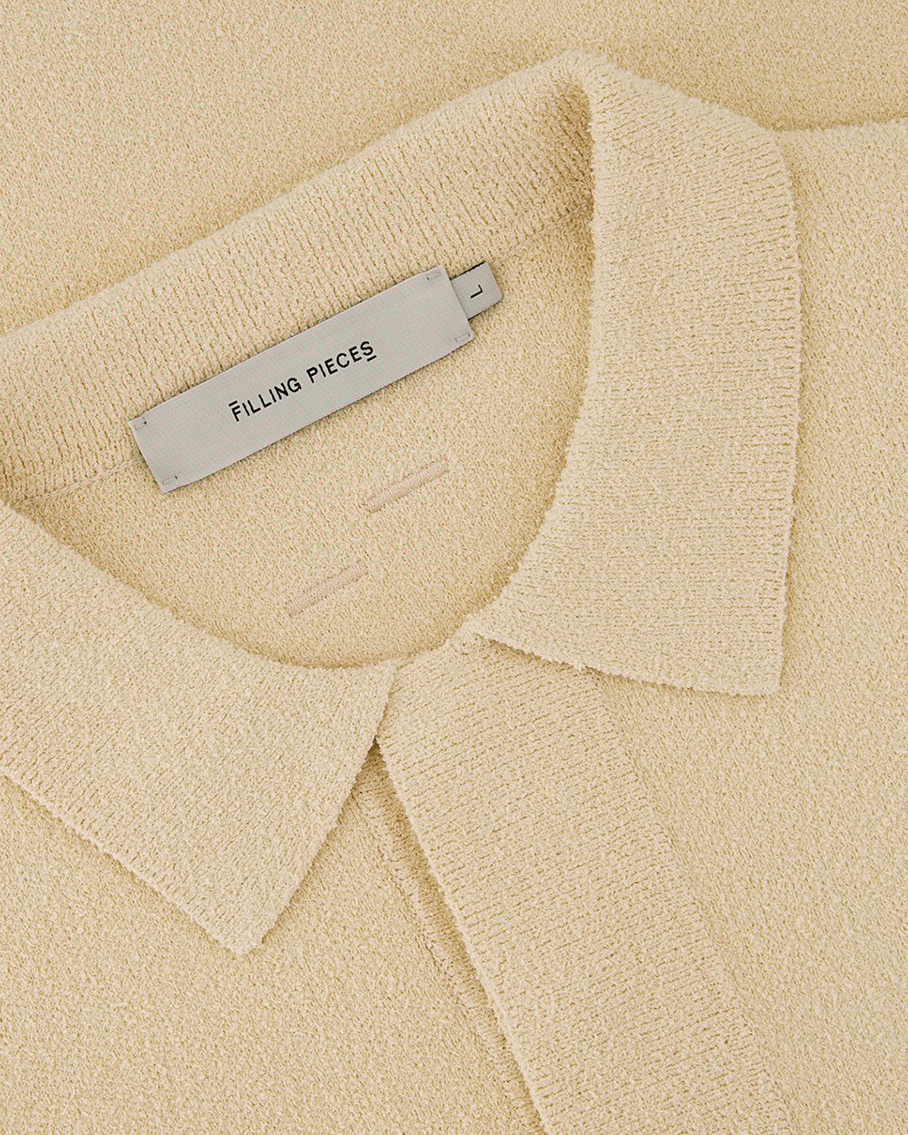 Filling Pieces Knit Shirt Boucle Beige Wit