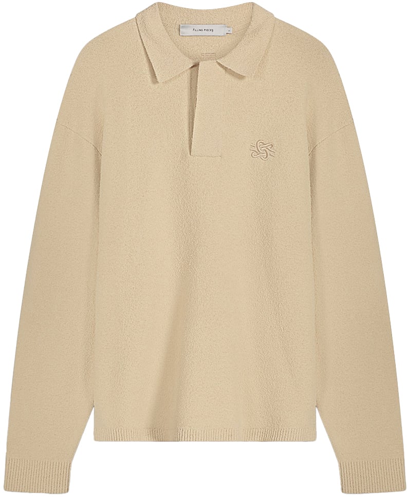 Filling Pieces Knit Shirt Boucle Beige Wit