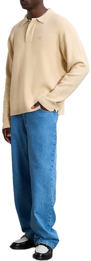 Filling Pieces Knit Shirt Boucle Beige Wit