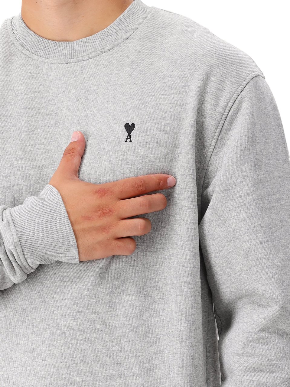 AMI Paris Sweaters Light Grey Grijs