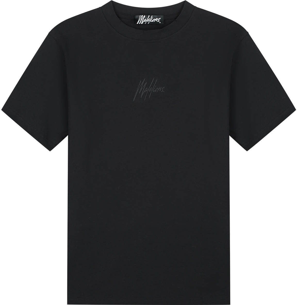 Malelions Malelions Men Striped Signature T-Shirt Zwart
