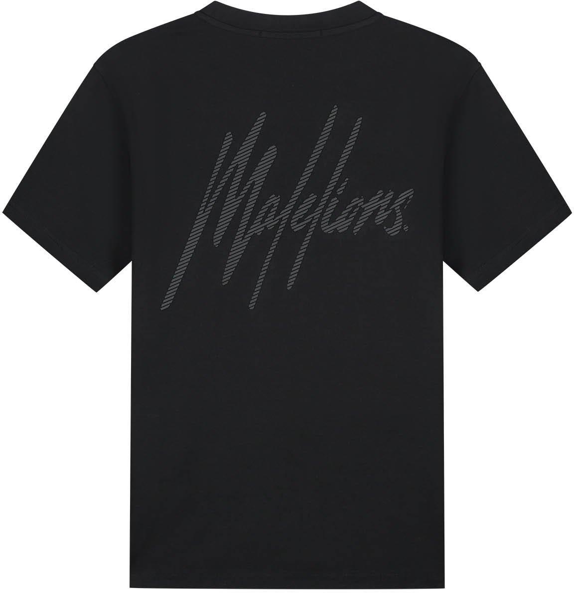 Malelions Malelions Men Striped Signature T-Shirt Zwart