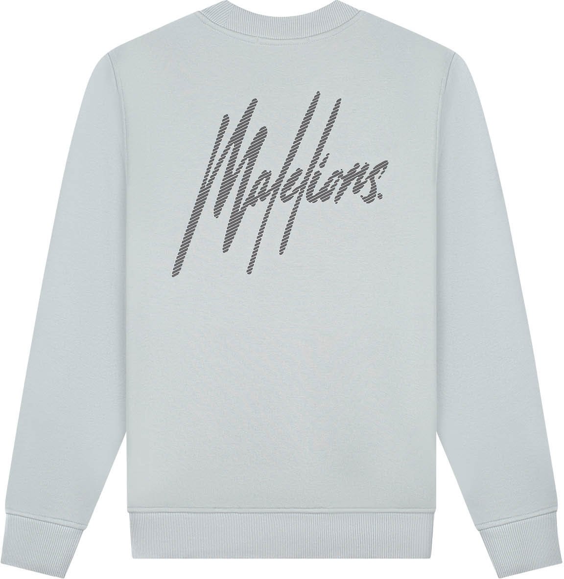 Malelions Malelions Men Striped Signature Sweater Grijs