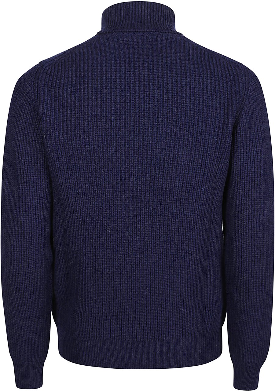 Fay Turtle Neck Sweater Blue Blauw