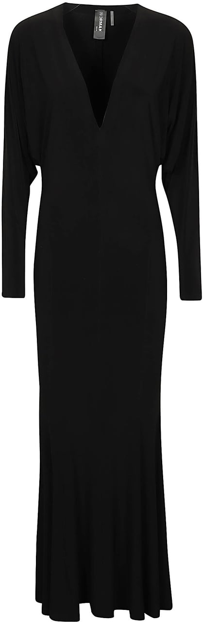 Norma Kamali Dolman V Neck Dress Black Zwart