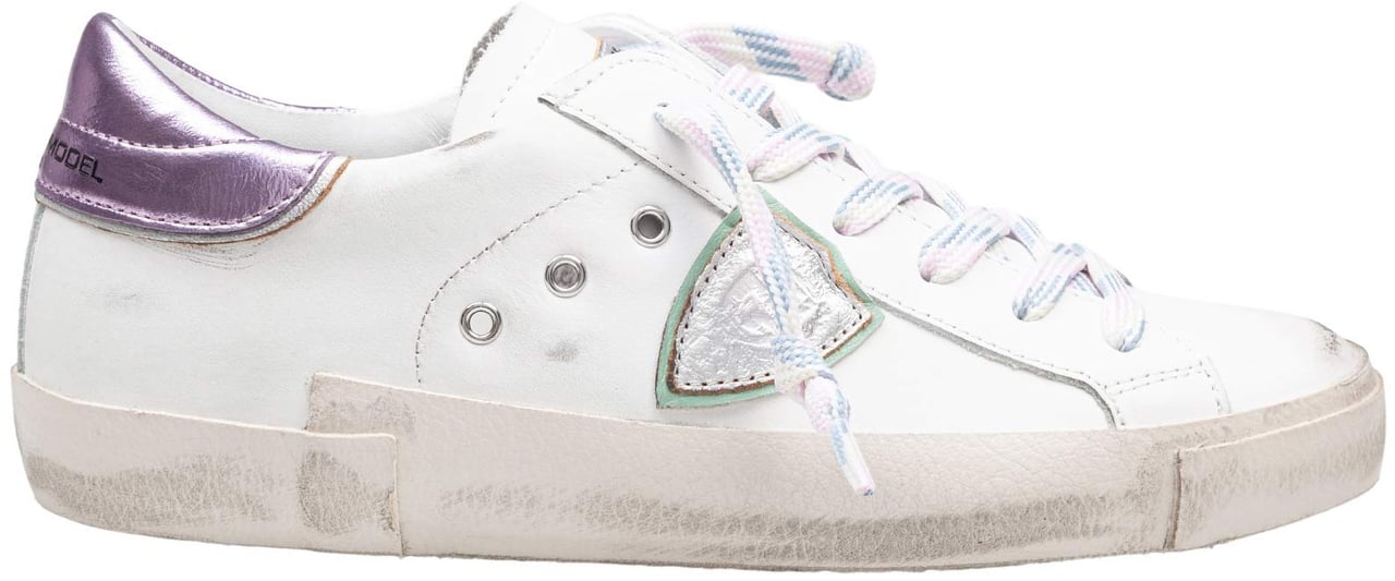 Philippe Model Philippe prsx leather sneakers, white and pink Wit