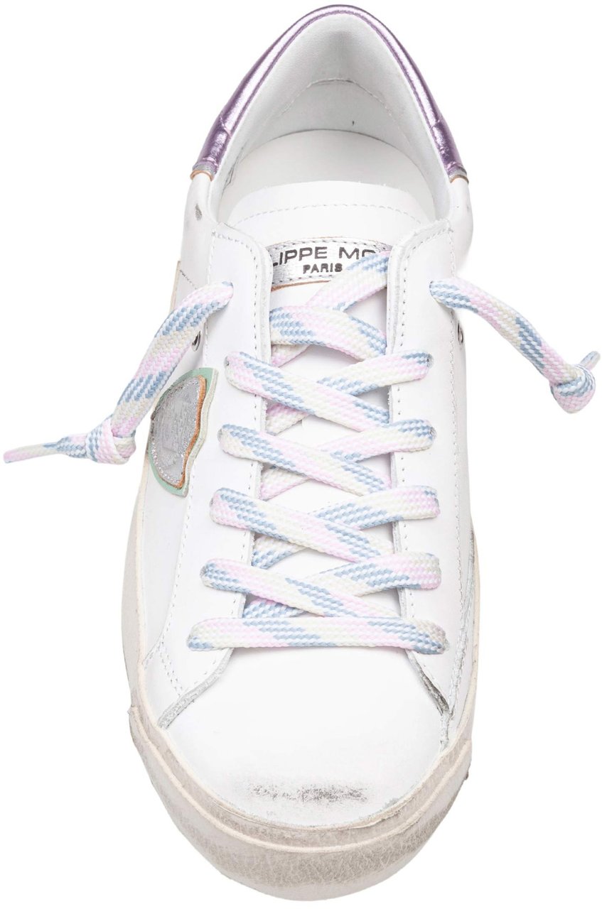 Philippe Model Philippe prsx leather sneakers, white and pink Wit