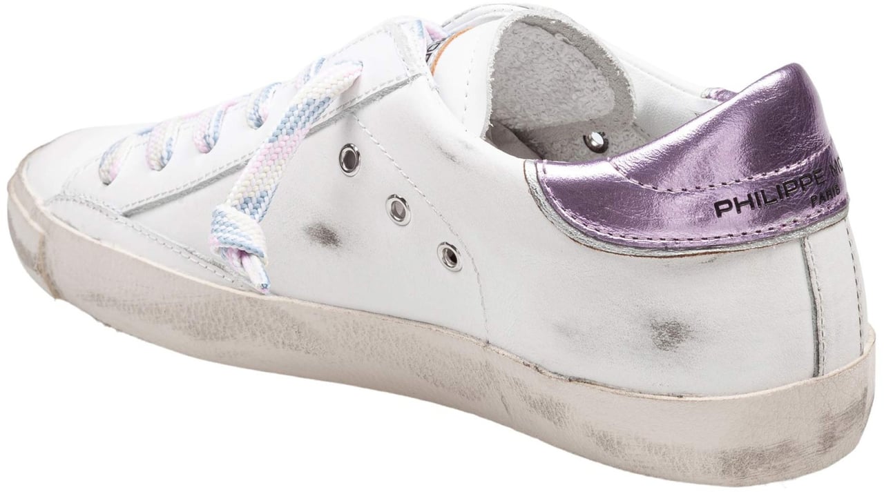 Philippe Model Philippe prsx leather sneakers, white and pink Wit