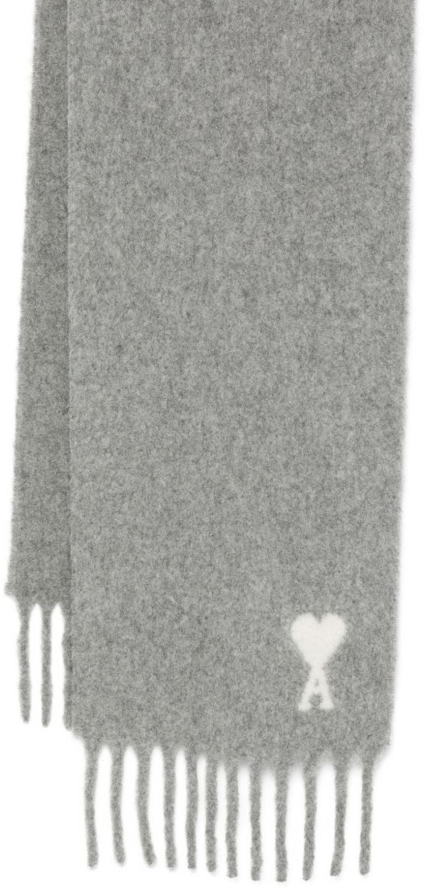 AMI Paris Adc Scarf Alpaca Grigio Grijs