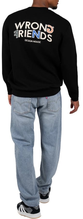 Wrong Friends BROOKS SWEATER - BLACK Zwart